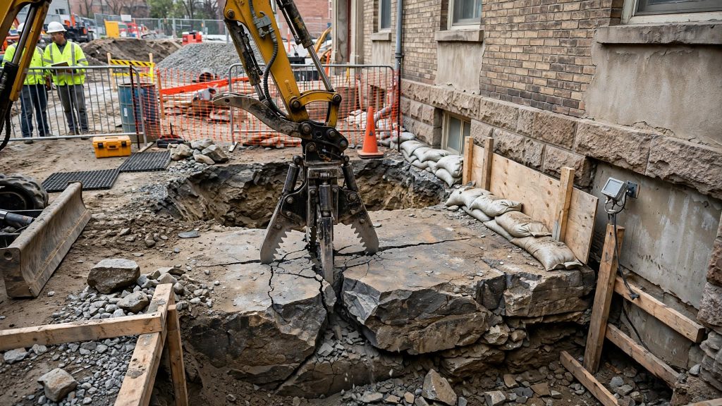 How Controlled Rock Splitting Supports Safe Excavation Near Existing Structures